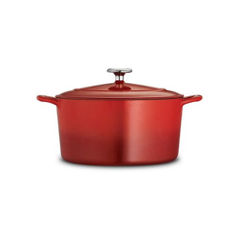 Lodge 7 Quart Enameled Cast Iron Oval Dutch Oven Red