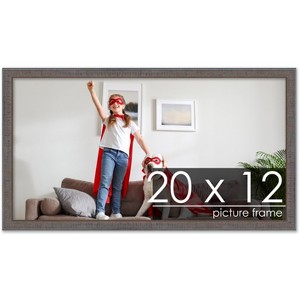 PosterPalooza | Textured Grey Picture Frame - UV Acrylic, Backing Board, Hanging Hardware Included - 1 of 4
