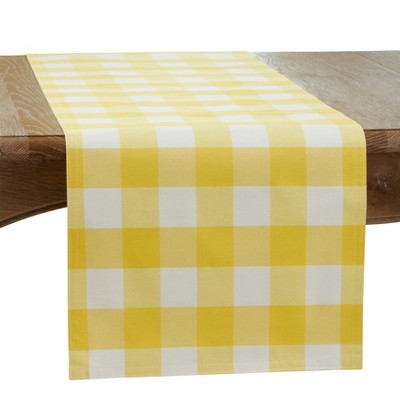 Saro Lifestyle Cotton And Poly Blend Table Runner With Plaid Design ...