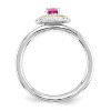 Black Bow Jewelry Sterling Silver & 14K Gold Plated Stackable Pink Tourmaline Ring - 2 of 4