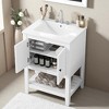 24-Inch Bathroom Vanity with Ceramic Sink, Solid Wood Frame, Storage Cabinet & Open Shelf,Freestanding Modern Vanity - 2 of 4
