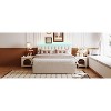 Okak Platform Bed Frame with Upholstered and LED Lights No Box Spring Needed Teddy Fleece Bed with Trundle - 3 of 4