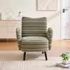 ORRD Modern Armchair with Storage Pocket, Sanded Fabric Upholstered Reading Chair, Solid Wood Legs for Living Room, Bedroom, Office，khaki - 2 of 4