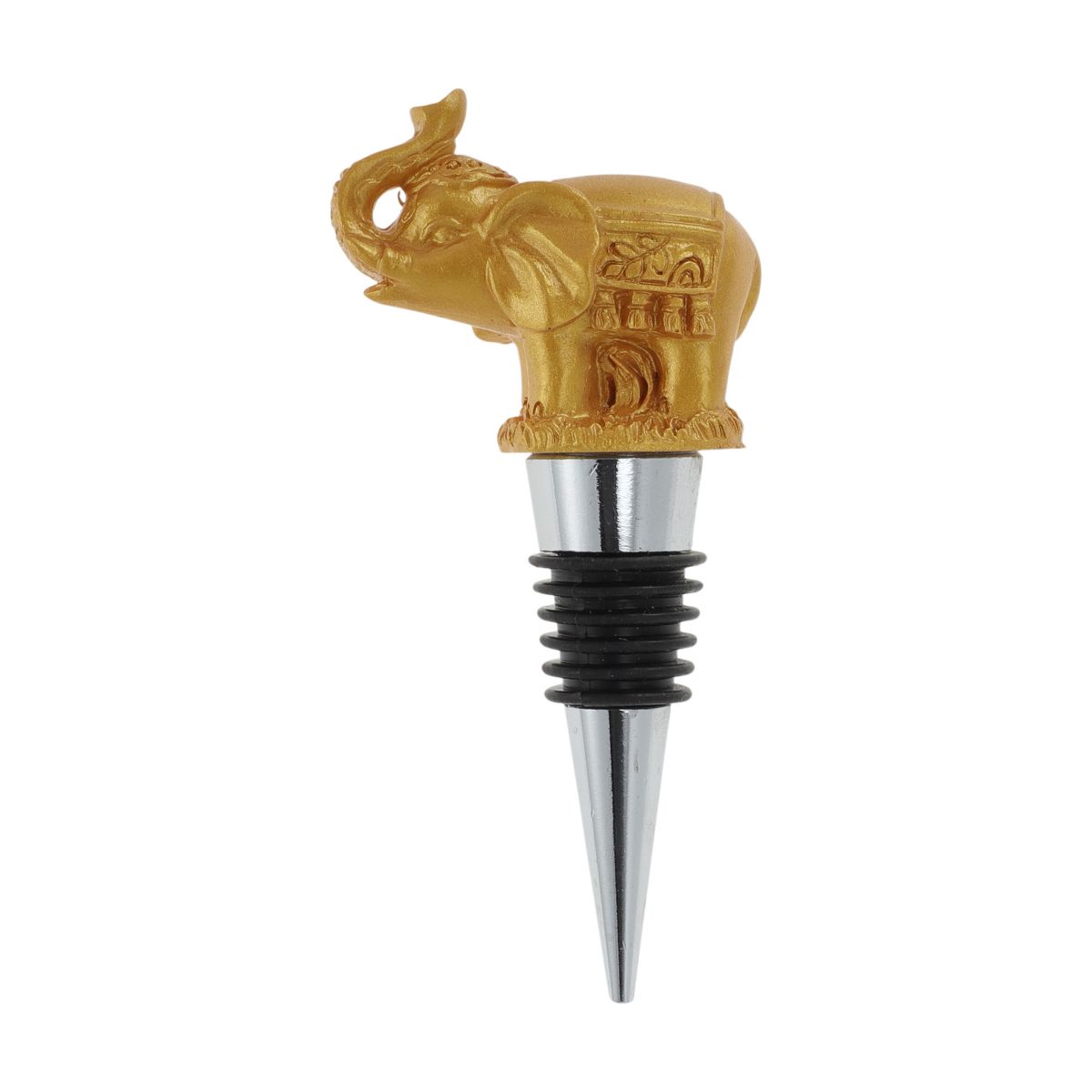 Unique Bargains Elephant Bottle Stopper Aluminum Alloy PTR Resin 4.06"x1.93"x0.83" 1 Pc