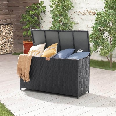 My Depot 125 Gallon Large Wicker Deck Box