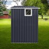 GDFStudio Jones Outdoor Metal Sliding Door Storage Shed with Window - 4 of 4