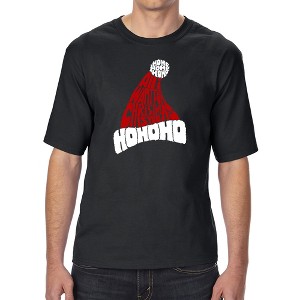 LA Pop Art All I Want for Christmas is You - Men's Tall and Long Word Art T-Shirt Black Large - 1 of 3