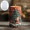 JDICTION Christmas Candle Molds – 3D Embossed Santa/Tree/Holly Cylinder Silicone Molds for Resin, Soap, Wax, Fondant Chocolate, Xmas Decor - 2 of 4