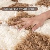 LOVEVOOK 5x7ft Checkered Area Rugs for Living Room, Bedroom, Soft Shaggy Beige and White Rugs Kids Room, Non-Slip Fuzzy Carpet Indoor - 4 of 4