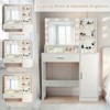 VYNXARIA Vanity Desk with Mirror and Lights, £¬Makeup Desk with Open Shelves for Bedroom, Dressing Room, White - 4 of 4