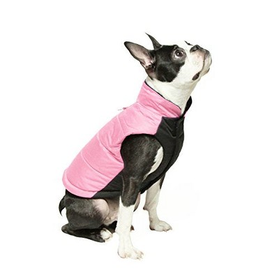 Gooby Wind Parka, Fleece Lined Small Dog Jacket Coat Sweater with Water Resistant Shell and Leash Ring, Pink, Large