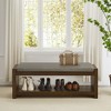 NicBex Modern Bench with Lower Shelf Shoe Rack,Bed End Bench with Removable Cushion for Bedroom,Living Room,Entryway - 2 of 4