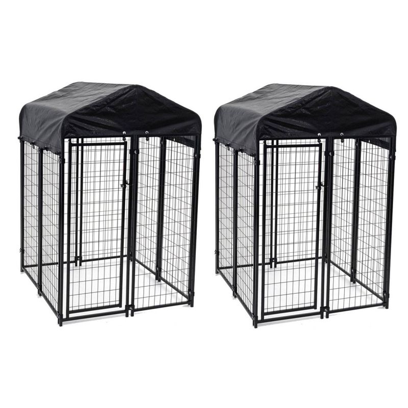 Lucky Dog Uptown 4 x 4 x 6 Foot Heavy Duty Outdoor Covered Dog Kennel (2 Pack), 1 of 7