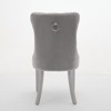 Gulches Light Gray Tufted Dining Chairs Set of 2, High-End Velvet Upholstered Chairs with Nailhead Trim, Solid Wood Legs & Adjustable Pegs - 3 of 4