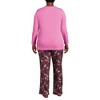 Lands' End Women's Pajama Set Knit Long Sleeve T-Shirt and Flannel Pants - 2 of 3
