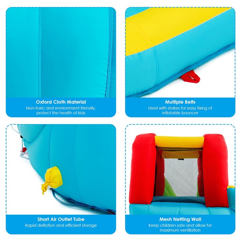 Costway Inflatable Water Slide Kids Splash Pool Bounce House without Blower, 5 of 10