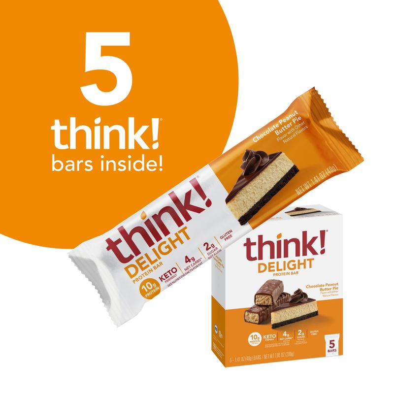 think! Keto Protein Chocolate Peanut Butter Bars, 6 of 20