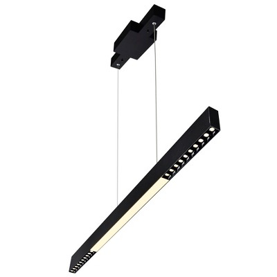 CWI Lighting Pienza 45 in LED Integrated Black Chandelier