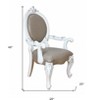 HomeRoots Set of Two Gray and White Upholstered Faux Leather And Solid Wood King Louis Back Dining Arm Chairs - 3 of 4