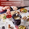 Alva Cookware Nori Cast Iron Fondue Set, Enameled, with 8 Forks, Food Warmers, Cheese Melts, Hot Chocolate Maker, Non Toxic - 2 Qt, 8" - 3 of 4