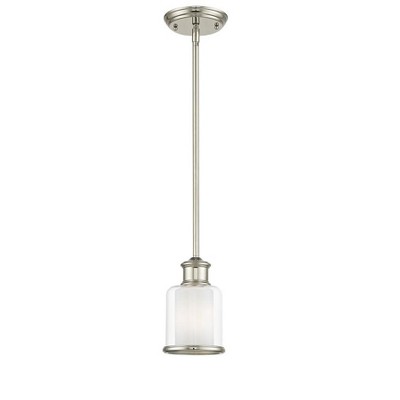 Polished Nickel Modern Mini Pendant Light with Handcrafted Glass
