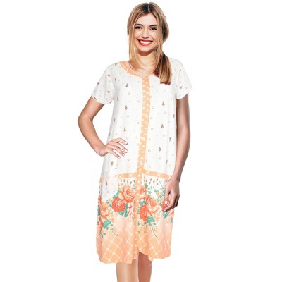 JEFFRICO Womens Nightgowns Short Sleeve Sleepwear Soft Pajama Dress Nightshirts