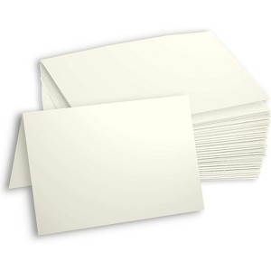 Hamilco Blank Greeting Cards 5x7 Folded Cream Card stock 80 lb Cover 100 Pack - 1 of 4
