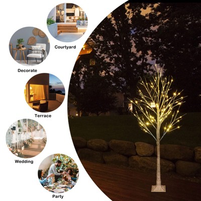 4FT Christmas Snow Tree – 1PC, PVC+Iron Material with 48 LED Lights, Holiday Decoration