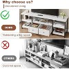 COUCHETA Modern TV Stand with 2 Fabric Drawers & 4 Open Shelves, Media Console for TVs up to 85 Inch - 3 of 4