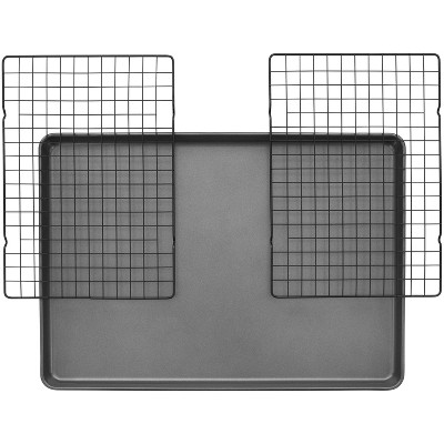 Large Non-Stick Carbon Steel Cookie Sheet with Rack