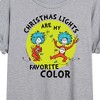Women's - The Cat in the Hat - Christmas Lights Are My Favorite Color Oversized Graphic T-Shirt - 2 of 4