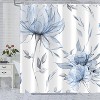 LunaLulinlk Blue Gray Watercolor Floral Shower Curtain - 4 of 4