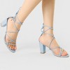 Allegra K Women's Back to College Strappy Straps Lace Up Chunky Heel Sandals - 2 of 4