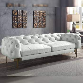 Ragle 96" Sofas Vintage White Top Grain Leather - Acme Furniture