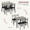 5 Piece Dining Table Set for 4, Compact Square Table Chairs, Sturdy MDF Top, Metal Frame, Space-Saving Breakfast Set - 3 of 4