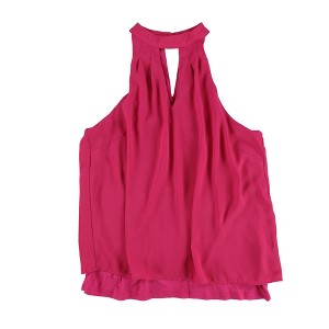 bar III Womens Keyhole Cold Shoulder Blouse, Pink, Medium - 1 of 2
