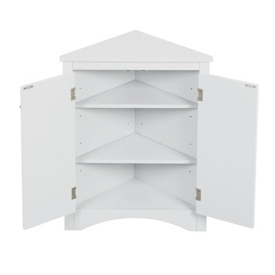 NicBex 31.5 Inch Bathroom Corner Cabinet with Doors and Shelves for Dining Room,Bathroom,Kitchen