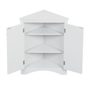 NicBex 31.5 Inch Bathroom Corner Cabinet with Doors and Shelves for Dining Room,Bathroom,Kitchen - 1 of 4