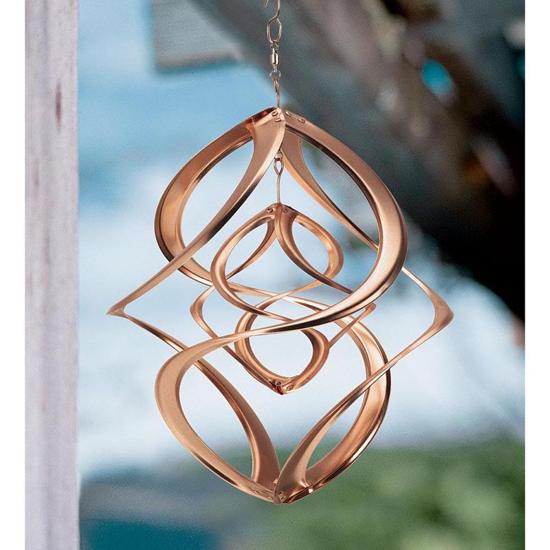 Wind & Weather Copper-Plated Dual Spiral Hanging Metal Wind Spinner, 2 of 4