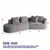 112" Modern Chenille Modular Sectional Sofa with 4 Pillows, Cloud-Style 4-Seat Oversize Couch for Living Room or Apartments – The Pop Home - 4 of 4