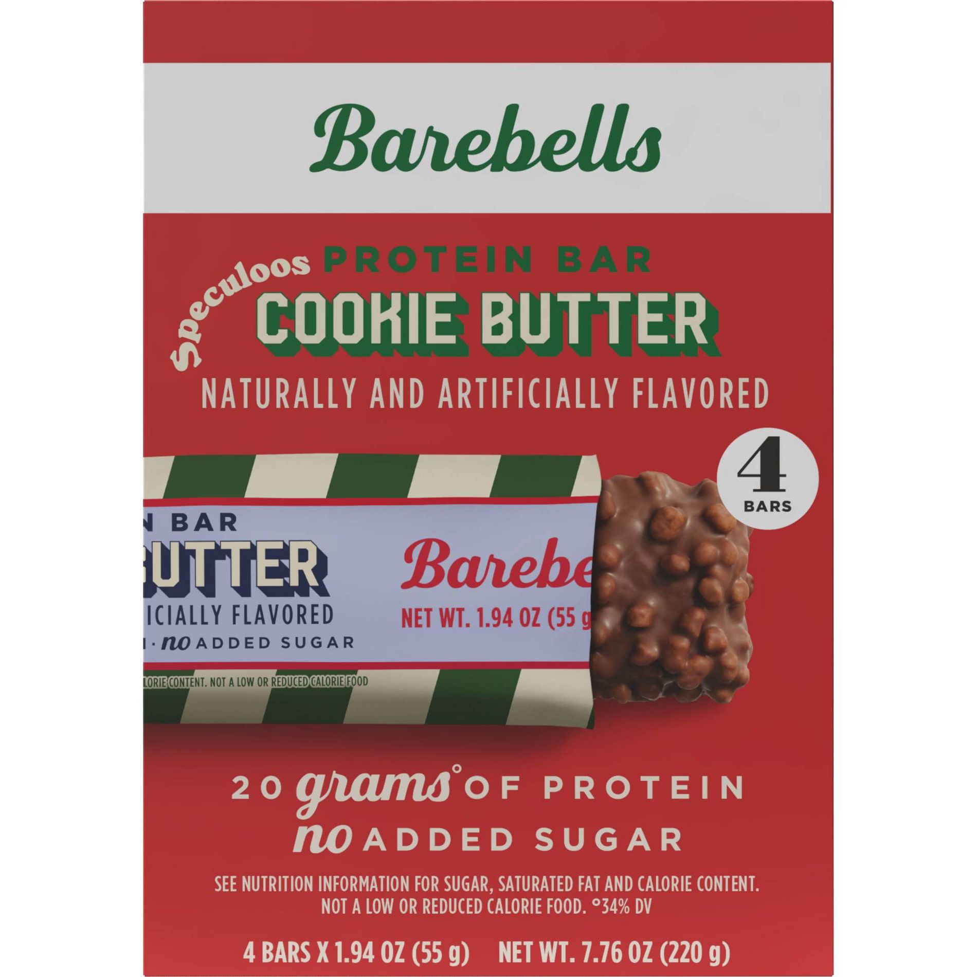 Barebells Speculoos Cookie Butter Protein Bars - 20g Protein - 55g/4ct