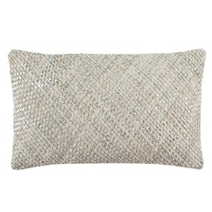 Shelby Cowhide Pillow - White - 12"X20" - Safavieh - 1 of 3