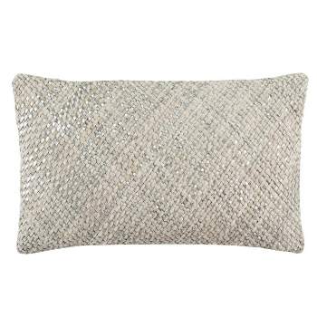 Shelby Cowhide Pillow - White - 12" x 20" - Safavieh
