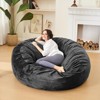 Inhand Bean Bag Chairs for Adults - Memory Foam Furniture BeanBag Chair with Soft Fiber Cover - Round Fluffy Couch for Living Room - 4 of 4