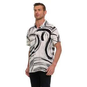 Super Triple Goose Men’s Printed Rayon Camp Collar Shirt - Soft Feel, Moisture-Wicking, Easy Care - 1 of 4