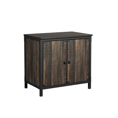 Steel River Library Storage Cabinet Base Carbon Oak - Sauder