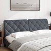 vidaXL Velvet Headboard Cushion - 72" Dark Gray Upholstered Pillow for Bedroom Comfort, Wall-Hanging or Headboard-Compatible Design - 3 of 4