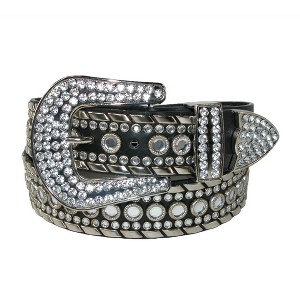 CTM Women's 1 1/2 Inch Western Rhinestone Belt ( Available) - 1 of 4