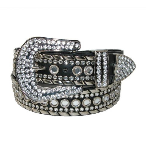 Ladies Belt with Rhinestone Fleur de Lis