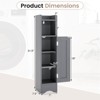 Costway Bathroom Storage Cabinet with Door Toilet Paper Holder Stand for Small Spaces Black/Gray/White - 3 of 4